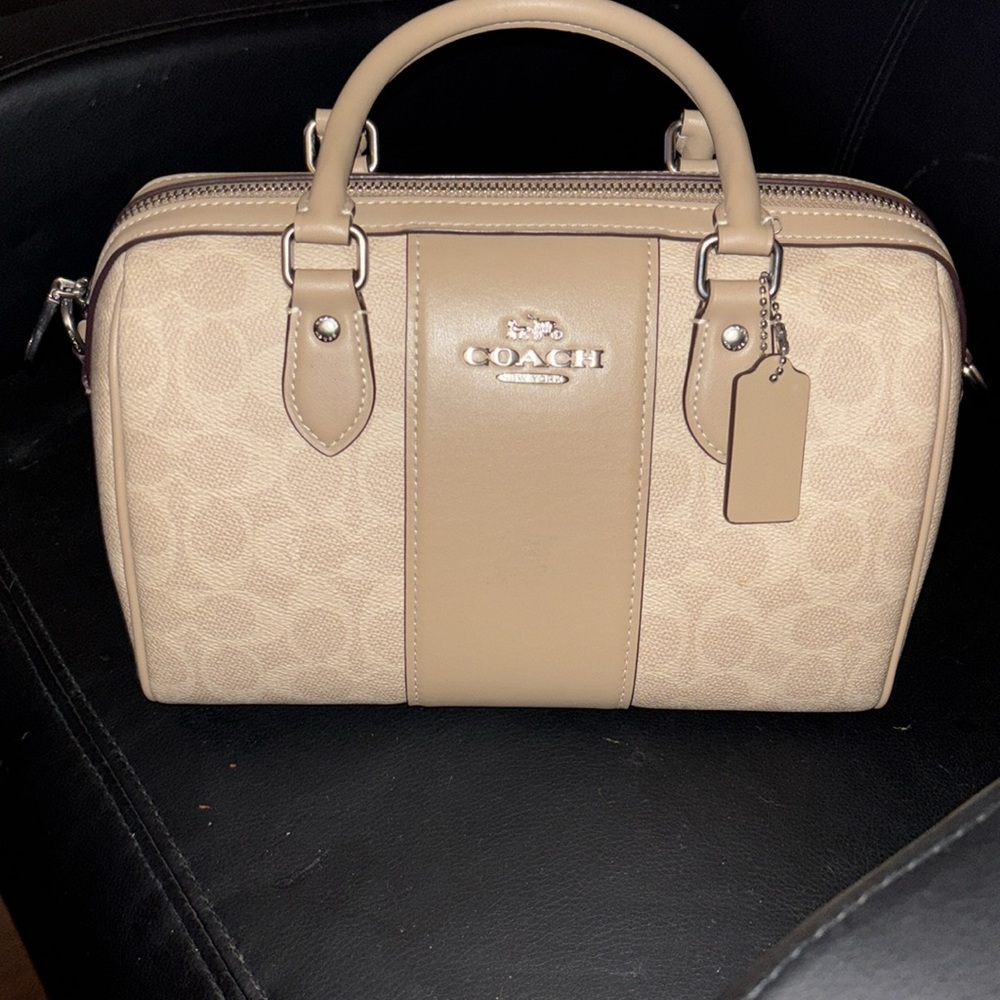 Rowan Satchel Bag In Signature Canvas  Silver/sand/taupe
TV featured - Picture 4 of 8